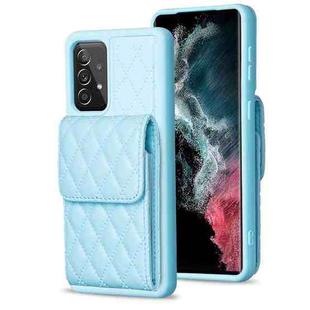 For Samsung Galaxy A52 4G / 5G Vertical Wallet Rhombic Leather Phone Case(Blue)