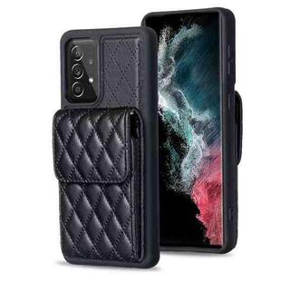 For Samsung Galaxy A52 4G / 5G Vertical Wallet Rhombic Leather Phone Case(Black)