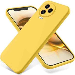 For Infinix Note 12 Pro 4G / Note 12 2023 Pure Color Liquid Silicone Shockproof Phone Case(Yellow)