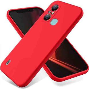 For Itel A58 / A58 Pro / A49 Pure Color Liquid Silicone Shockproof Phone Case(Red)