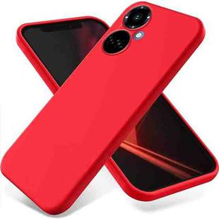 For Tecno Camon 19 / 19 Pro Pure Color Liquid Silicone Shockproof Phone Case(Red)