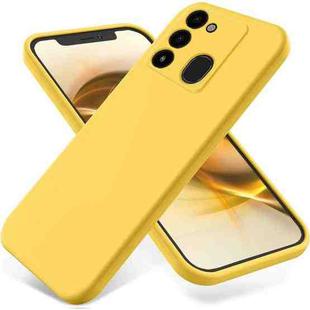 For Tecno Spark Go 2022 / Spark 8C / Spark 9 Pure Color Liquid Silicone Shockproof Phone Case(Yellow)