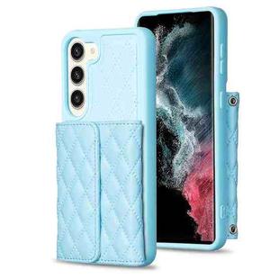 For Samsung Galaxy S23+ 5G Horizontal Wallet Rhombic Leather Phone Case(Blue)