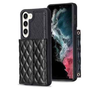 For Samsung Galaxy S23+ 5G Horizontal Wallet Rhombic Leather Phone Case(Black)