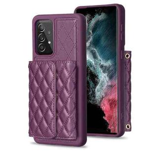 For Samsung Galaxy A52 4G / 5G Horizontal Wallet Rhombic Leather Phone Case(Dark Purple)