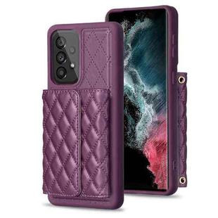 For Samsung Galaxy A54 5G Horizontal Wallet Rhombic Leather Phone Case(Dark Purple)