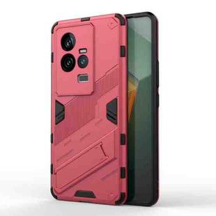 For vivo iQOO 11 5G Punk Armor 2 in 1 PC + TPU Shockproof Phone Case with Invisible Holder(Light Red)