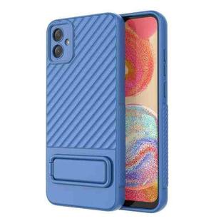 For Samsung Galaxy A04e 4G Wavy Texture TPU Phone Case with Lens Film(Blue)