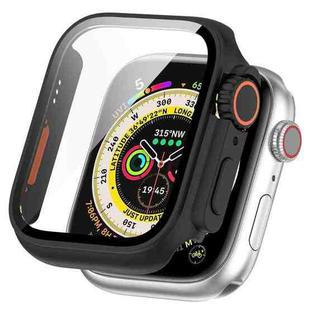 For Apple Watch Series SE 2 / 6 / SE / 5 / 4 44mm Tempered Film + PC Integrated Watch Protective Case(Black)