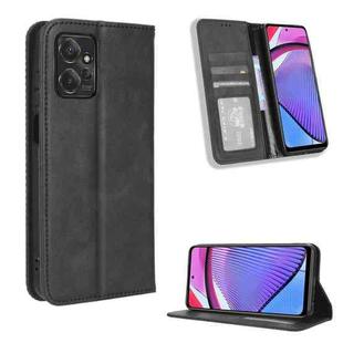 For Motorola Moto G Power 2023 Magnetic Buckle Retro Texture Leather Phone Case(Black)