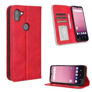 For Orbic Q10 4G Magnetic Buckle Retro Texture Leather Phone Case(Red)