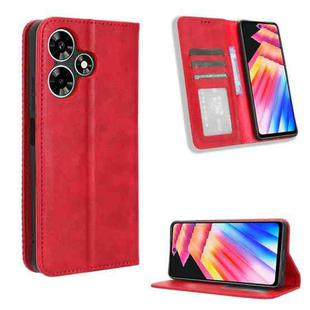 For Infinix Hot 30 4G X6831 Magnetic Buckle Retro Texture Leather Phone Case(Red)