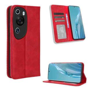 For Huawei P60 Art Magnetic Buckle Retro Texture Leather Phone Case(Red)
