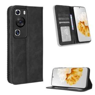 For Huawei P60 / P60 Pro Magnetic Buckle Retro Texture Leather Phone Case(Black)