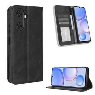 For Huawei Enjoy 60 4G Magnetic Buckle Retro Texture Leather Phone Case(Black)
