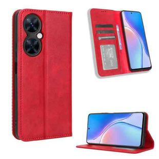 For Huawei Maimang 20 Magnetic Buckle Retro Texture Leather Phone Case(Red)