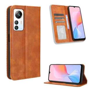 For Blackview A85 Magnetic Buckle Retro Texture Leather Phone Case(Brown)