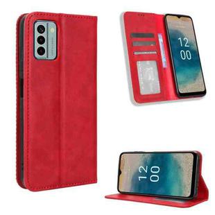 For Nokia G22 4G Magnetic Buckle Retro Texture Leather Phone Case(Red)