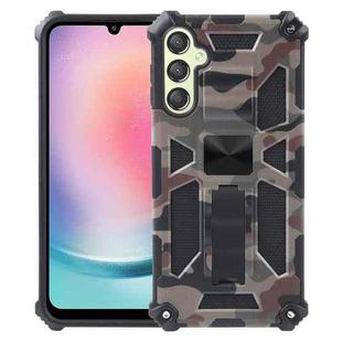 For Samsung Galaxy A24 4G Camouflage Armor Kickstand TPU + PC Magnetic Phone Case(Army Green)