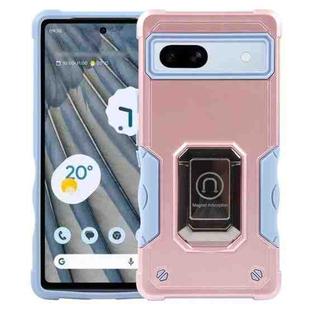 For Google Pixel 7a Non-slip Shockproof Armor Phone Case with Ring Holder(Rose Gold)
