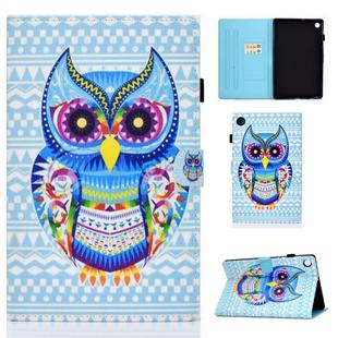 For Lenovo Tab M10 Plus TB-X606 Colored Drawing Stitching Horizontal Flip Leather Case, with Holder & Card Slots & Sleep / Wake-up Function(Colored Owl)