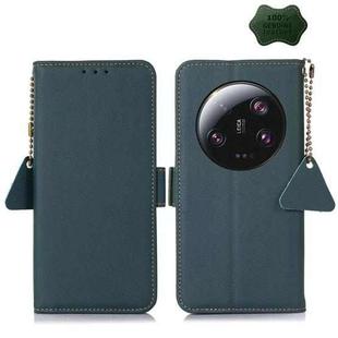 For Xiaomi 13 Ultra Side-Magnetic TJ Genuine Leather RFID Phone Case(Green)