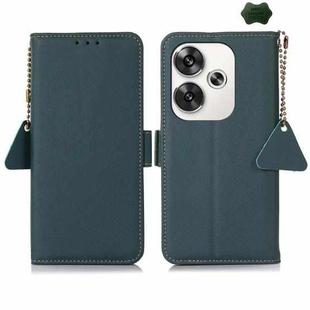 For Xiaomi POCO F6 Side-Magnetic TJ Genuine Leather RFID Phone Case(Green)