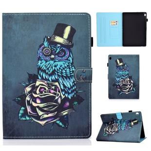 For Lenovo Tab M10 HD TB-X505F Colored Drawing Stitching Horizontal Flip Leather Case, with Holder & Card Slots & Sleep / Wake-up Function(Rose Owl)