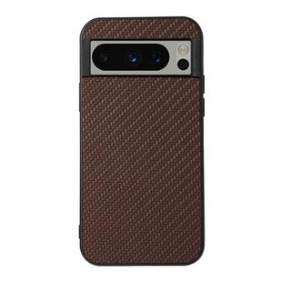 For Google Pixel 8 Pro Carbon Fiber Texture PU Phone Case(Brown)