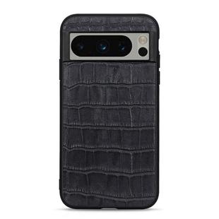 For Google Pixel 8 Pro Crocodile Texture Genuine Leather Phone Case(Black)