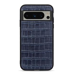 For Google Pixel 8 Pro Crocodile Texture Genuine Leather Phone Case(Blue)
