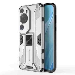 For Huawei P60 Art 4G Supersonic Holder PC Soft TPU Phone Case(Silver)