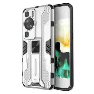 For Huawei P60 / P60 Pro Supersonic Holder PC Soft TPU Phone Case(Silver)