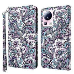 For Xiaomi 13 Lite 3D Painting Pattern Flip Leather Phone Case(Swirl Pattern)