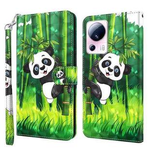 For Xiaomi 13 Lite 3D Painting Pattern Flip Leather Phone Case(Bamboo Panda)