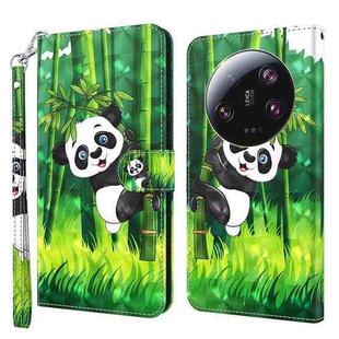 For Xiaomi 13 Ultra 3D Painting Pattern Leather Phone Case(Bamboo Panda)