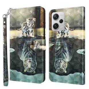 For Xiaomi Redmi Note 12 Pro+ Global 3D Painting Pattern Flip Leather Phone Case(Cat Tiger)