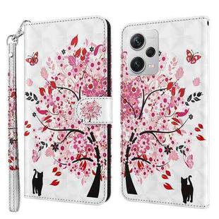 For Xiaomi Redmi Note 12 Pro+ Global 3D Painting Pattern Flip Leather Phone Case(Cat Under The Tree)