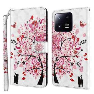 For Xiaomi 13T Pro 3D Painting Pattern Leather Phone Case(Cat Under The Tree)