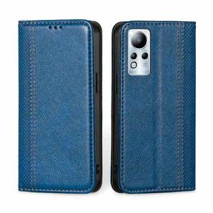 For Infinix Note 11 Grid Texture Magnetic Flip Leather Phone Case(Blue)