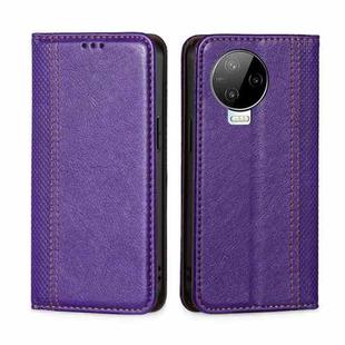 For Infinix Note 12 Pro 4G / 12 2023 Grid Texture Magnetic Flip Leather Phone Case(Purple)