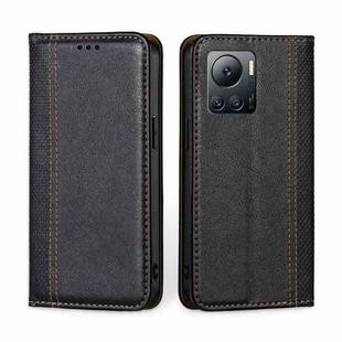 For Infinix Note 12 VIP Grid Texture Magnetic Flip Leather Phone Case(Black)