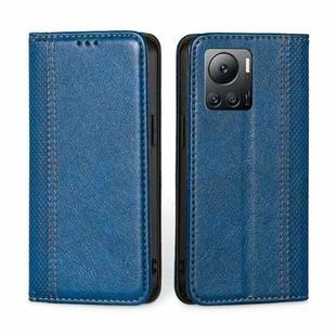 For Infinix Note 12 VIP Grid Texture Magnetic Flip Leather Phone Case(Blue)