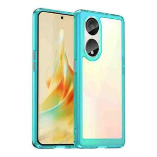 For OPPO Reno8 T 5G Colorful Series Acrylic + TPU Phone Case(Transparent Blue)