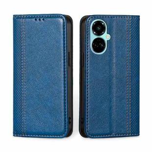 For Tecno Camon 19 / 19 Pro Grid Texture Magnetic Flip Leather Phone Case(Blue)