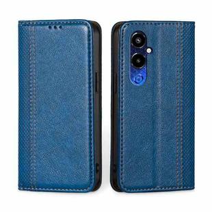 For Tecno Pova 4 Pro Grid Texture Magnetic Flip Leather Phone Case(Blue)