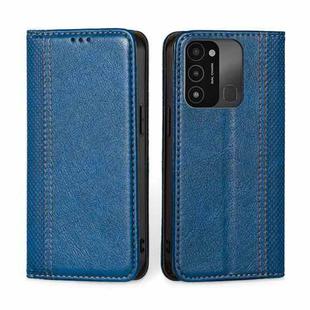 For Tecno Spark 8C / Spark GO 2022 Grid Texture Magnetic Flip Leather Phone Case(Blue)