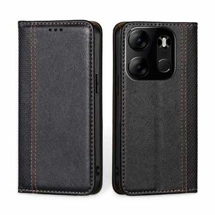 For Tecno Spark GO 2023/Pop 7/Pop 7 Pro Grid Texture Magnetic Flip Leather Phone Case(Black)