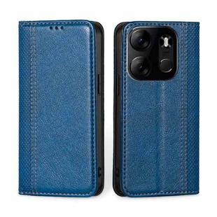 For Tecno Spark GO 2023/Pop 7/Pop 7 Pro Grid Texture Magnetic Flip Leather Phone Case(Blue)