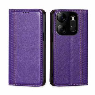 For Tecno Spark GO 2023/Pop 7/Pop 7 Pro Grid Texture Magnetic Flip Leather Phone Case(Purple)